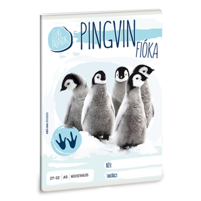 Füzet ARS UNA A/5 32 lapos kockás 27-32 Cuki állatok-pingvin fióka