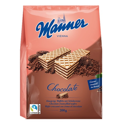 Töltött ostya MANNER csokoládés 200g