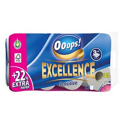 Toalettpapír OOOPS! Excellence 3 rétegű 16 tekercs